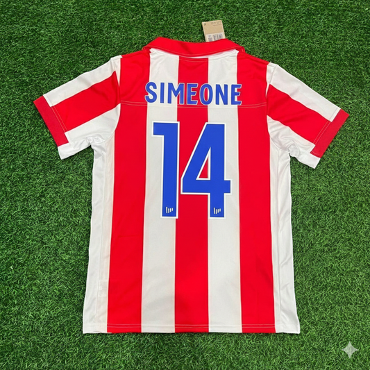 Diego Simeone Atletico de Madrid 2003 Retro Soccer Football Jersey Kit