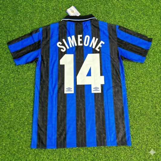 Diego Simeone Inter 1997-1998 Home Retro Football Jersey Kit