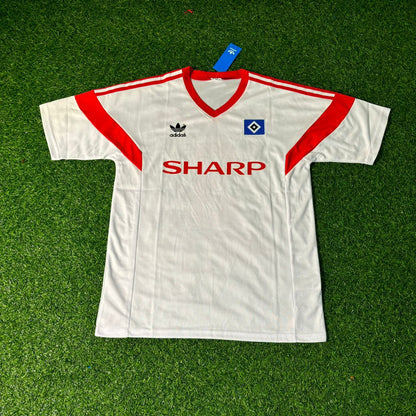 Dietmar Beiersdorfer Hamburger SV 1988 Weißes Heimtrikot Retro Fußballtrikot