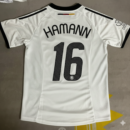 Germany World Cup 2002 Dietmar Hamann Deutschland Japan Korea White Retro Football Jersey