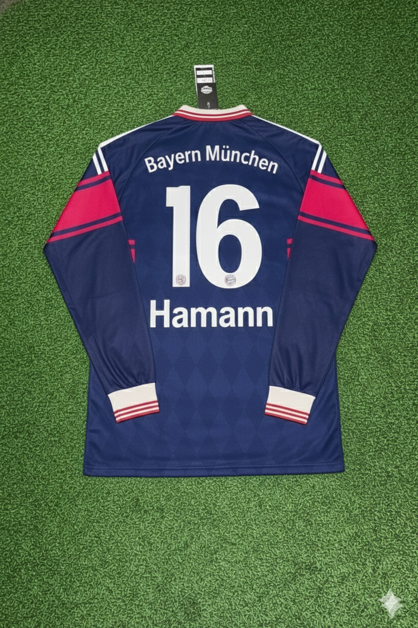 Dietmar Hamann FC Bayern München 1997/98 Saison Langarm Heim Retro