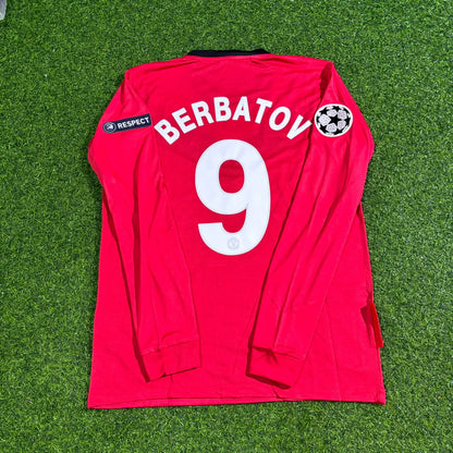 Dimitar Berbatov #9 Manchester United 2009-2010 Retro Long Sleeve Football Jersey Kit