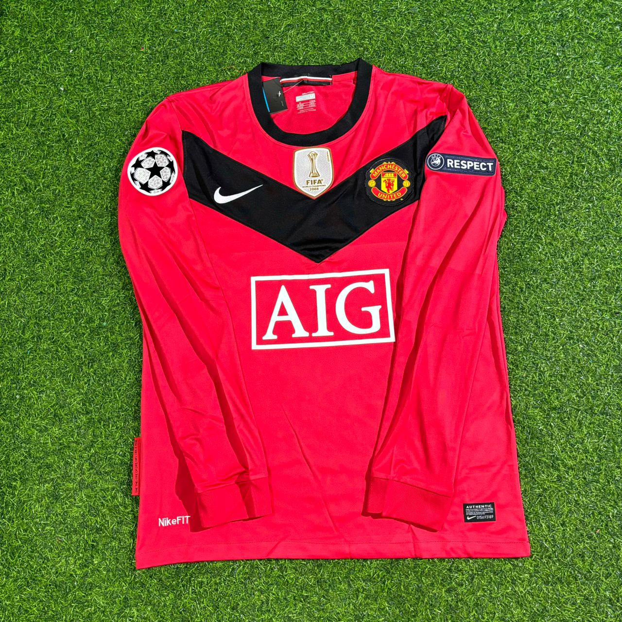 Michael Carrick #16 Manchester United 2009-2010 Retro Long Sleeve Football Jersey Kit