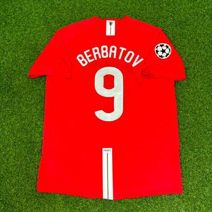 Dimitar Berbatov Manchester United 2008 Champions League Final Retro Home Football Jersey Kit