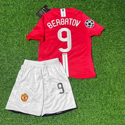 Dimitar Berbatov Manchester United 2008 Kids Retro Home Football Jersey Kit