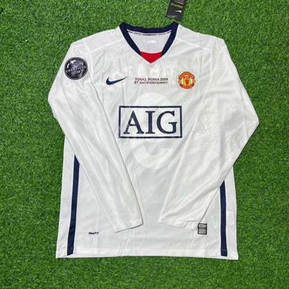 Dimitar Berbatov 9 Manchester United 2009 Champions Leage Final Rome Retro Long Sleeve Football Jersey