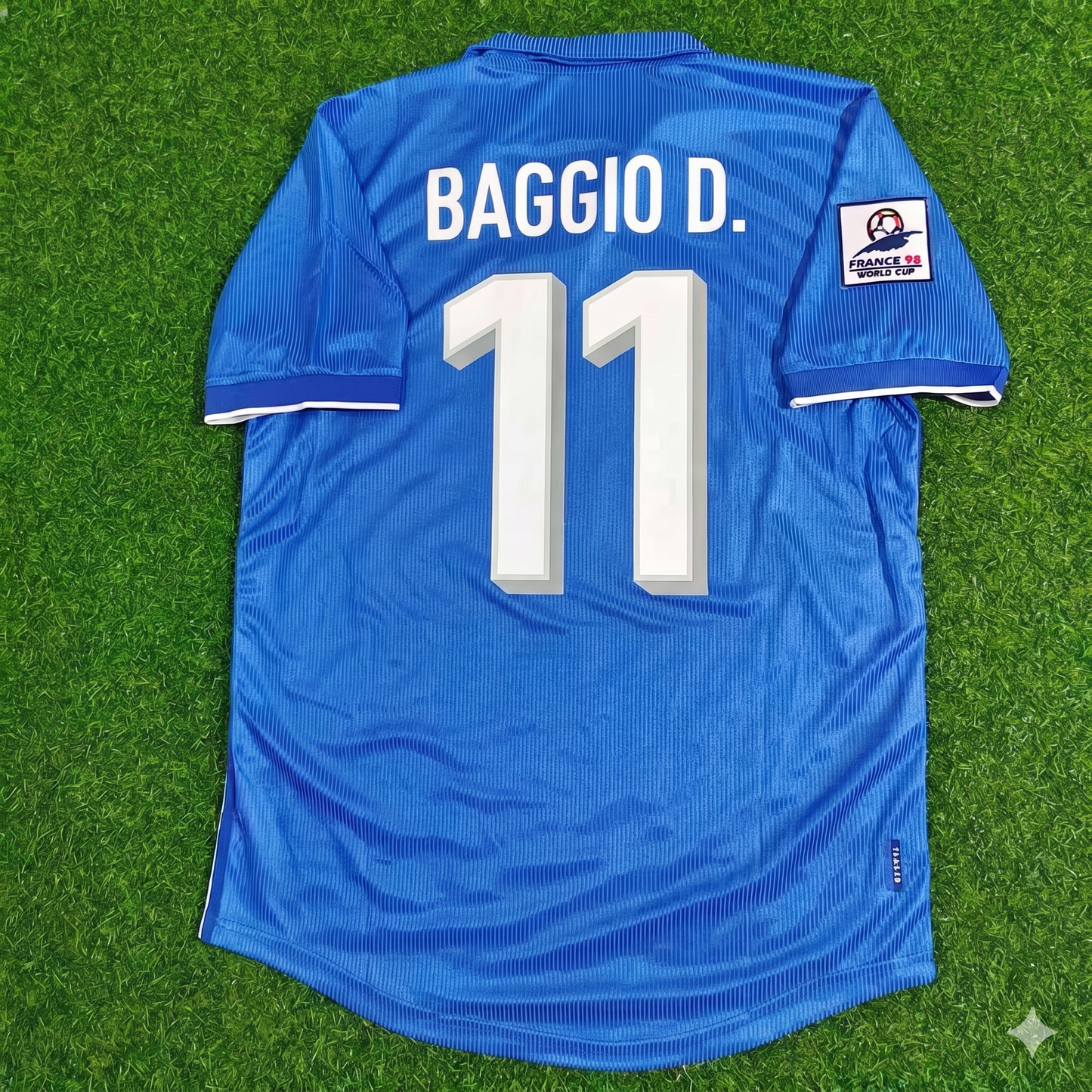 Italy World Cup 1998 Dino Baggio Home Blue Retro Football Jersey