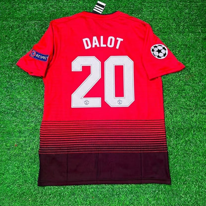 Diego Dalot #20 Manchester United 2018-2019 Season Home Red Retro Football Jersey