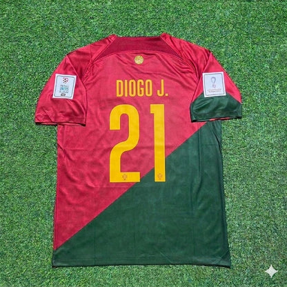 Portugal World Cup 2022 Diogo Jota #21 Home Retro Football Jersey