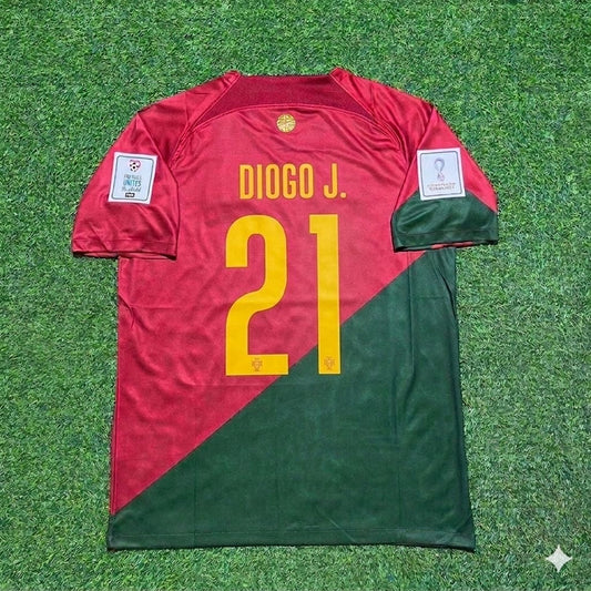 Portugal World Cup 2022 Diogo Jota #21 Home Retro Football Jersey