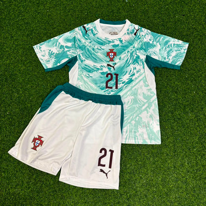 Portugal World Cup 2026 Diogo Jota Kids White Away Football Jersey