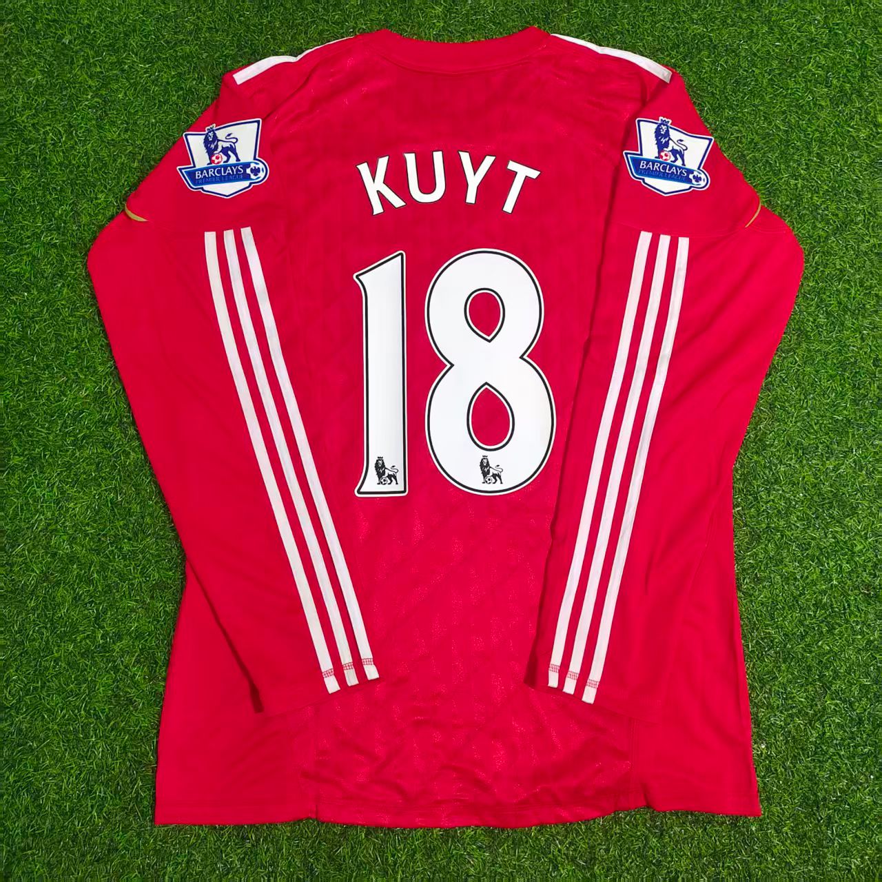 Dirk Kuyt Liverpool 2010 2012 Season Long Sleeves Red Retro Football Jersey