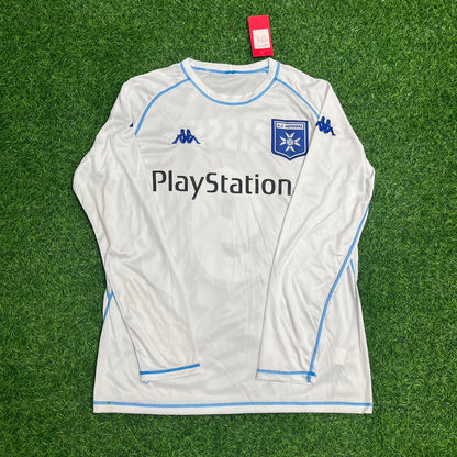 Djibril Cisse Auxerre 2003 White Long Sleeve Retro Football Jersey
