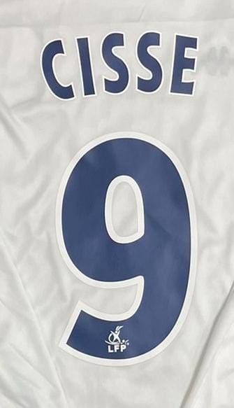 Djibril Cisse Auxerre 2003 White Long Sleeve Retro Football Jersey