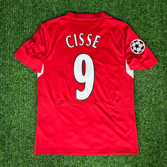 Djibril Cissé 9 – Liverpool 2005 Champions League Final Red Retro Jersey Trikot