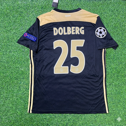 Kasper Dolberg Ajax 2018 2019 Champions League Black Retro Football Jersey Kit