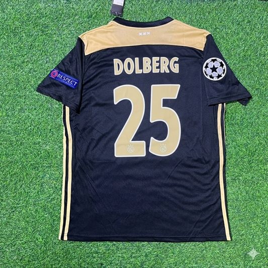 Kasper Dolberg Ajax 2018 2019 Champions League Black Retro Football Jersey Kit