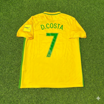 Brazil World Cup 2018 Douglas Costa #7 Home Football Jersey