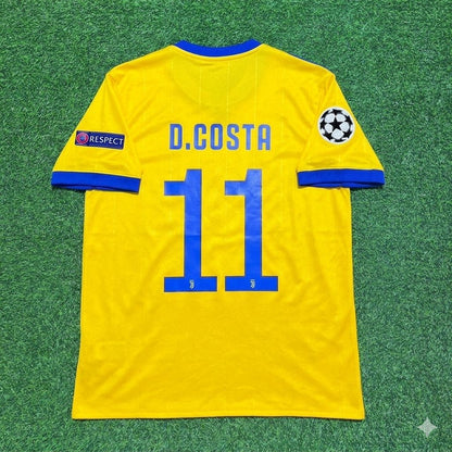 Douglas Costa Juventus 2017-2018 Yellow Retro Football Jersey Kit