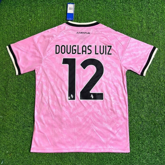 Douglas Luiz #12 Juventus 2026-2027 Away Pink Football Jersey