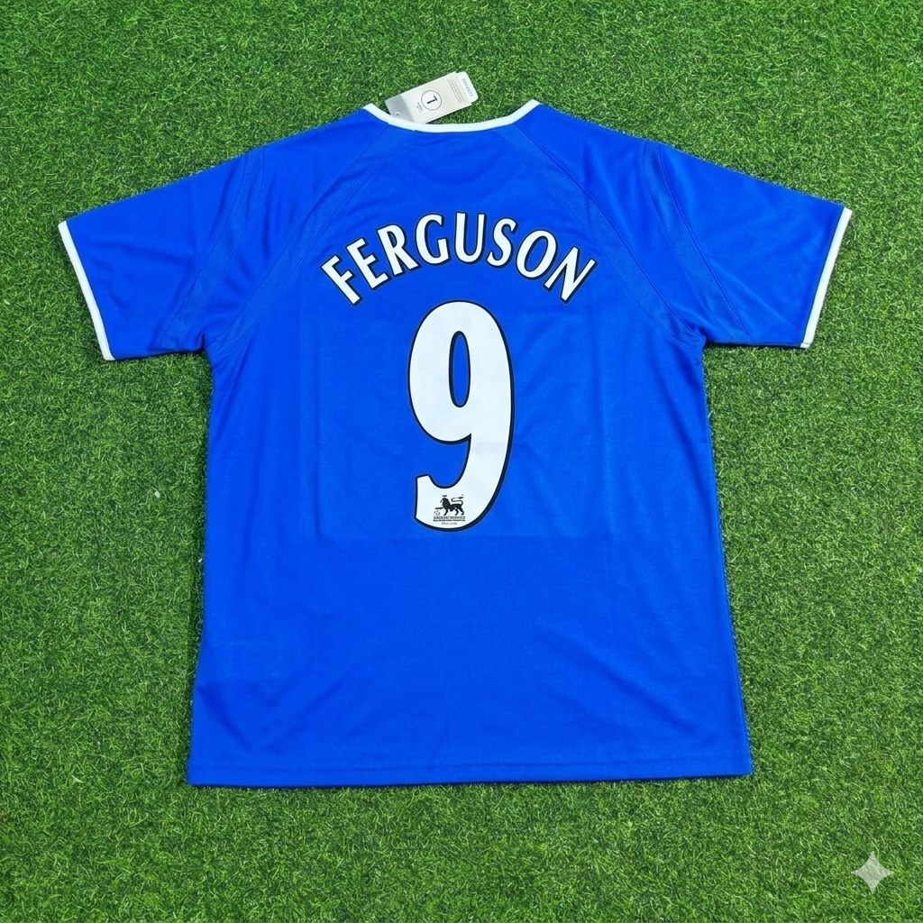 Duncan Ferguson #9 Everton Fc Blue Retro Football Jersey Kit