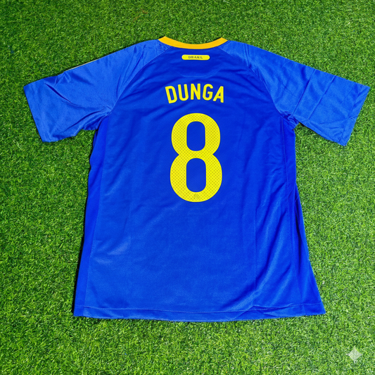 Brazil World Cup 2010 Dunga Retro Blue Football Jersey