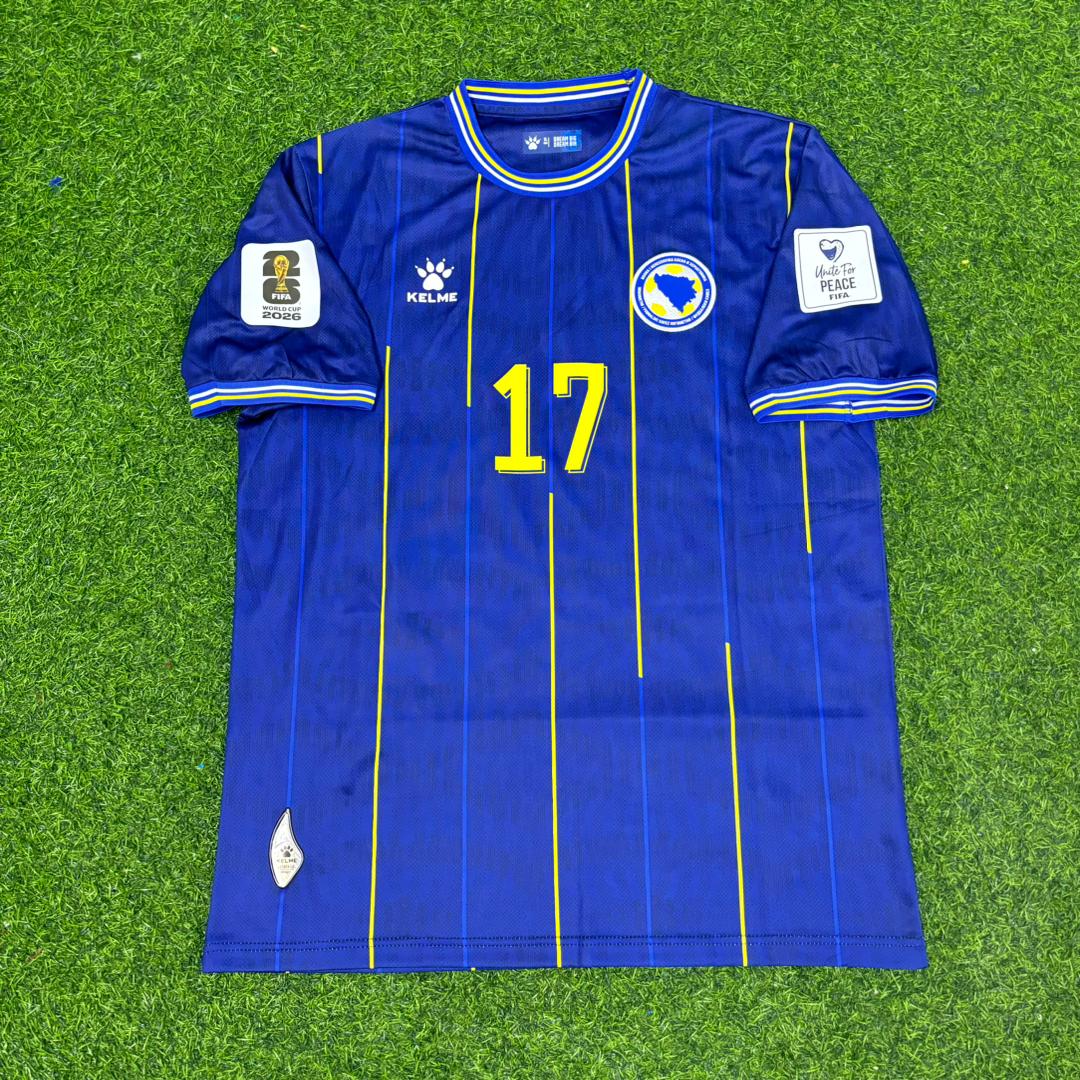 Bosnia and Herzegovina World Cup 2026 Dzenis Burnić Blue Football Jersey