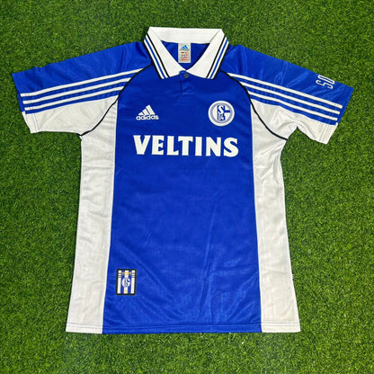 Ebbe Sand FC Schalke 04 1999/2000 Blaues Heimtrikot Retro Fußballtrikot Jersey