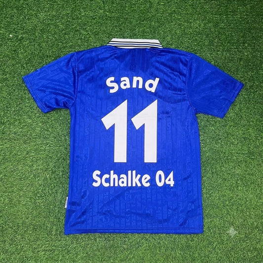 Ebbe Sand Schalke 04 Heim Retro Fußballtrikot Jersey