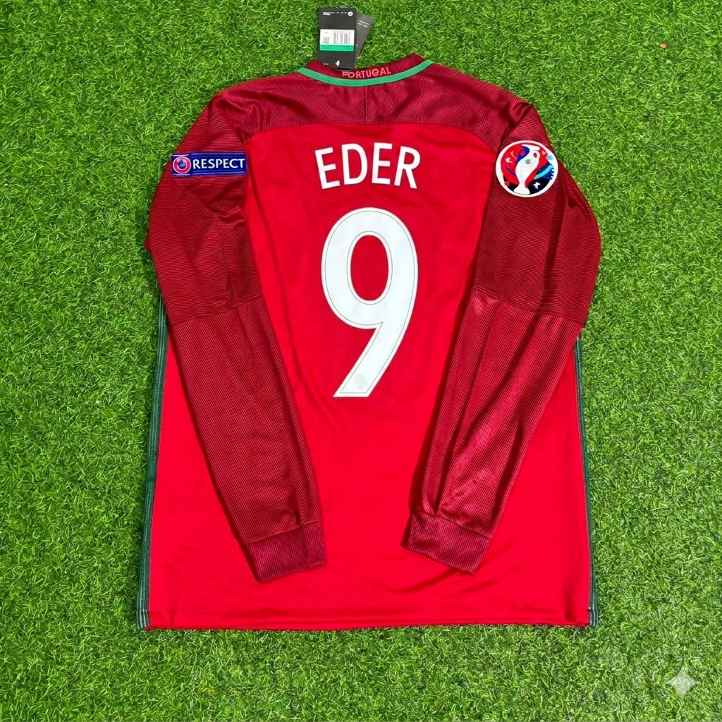 Portugal EURO 2016 Eder 9- Final Long Sleeve Retro Football Jersey