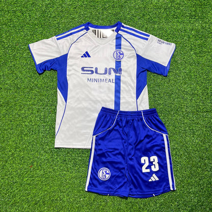 Edin Džeko #10 FC Schalke 04 Kids Auswärts-Set Weiß 2025-2026 Paradise Edition