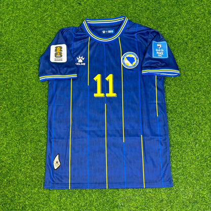 Bosnia and Herzegovina World Cup 2026 Edin Džeko Blue Football Jersey Kit