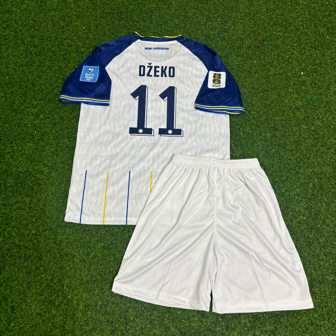 Bosnia and Herzegovina World Cup 2026 Edin Džeko #11 Kids Set Football Jersey
