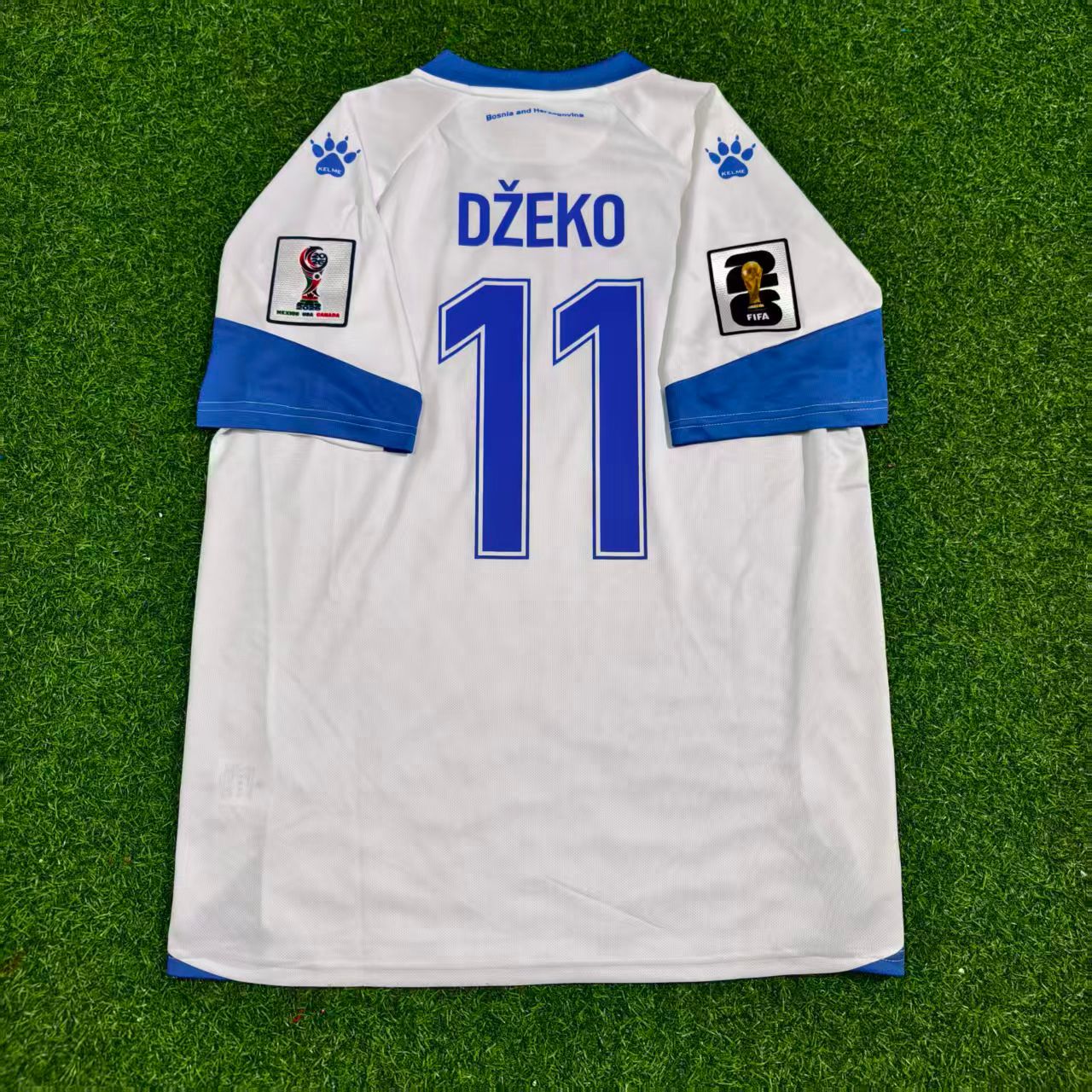 Bosnia and Herzegovina World Cup 2026 Edin Dzeko Away White Football Jersey