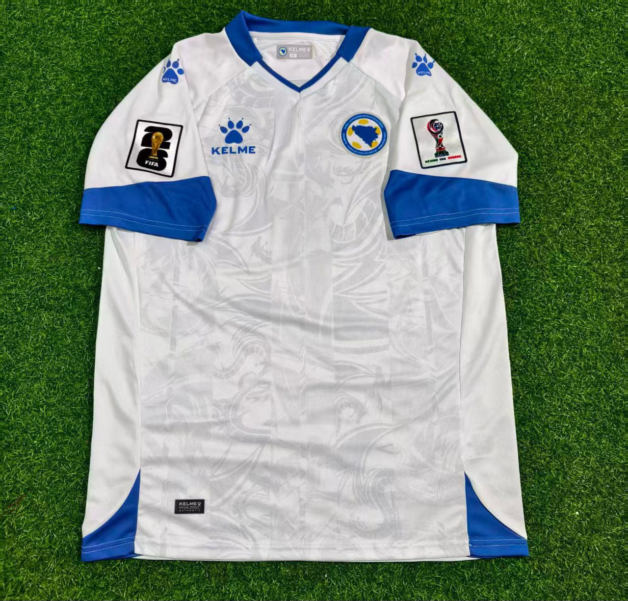 Bosnia and Herzegovina World Cup 2026 Amar Dedic Away White Football Jersey