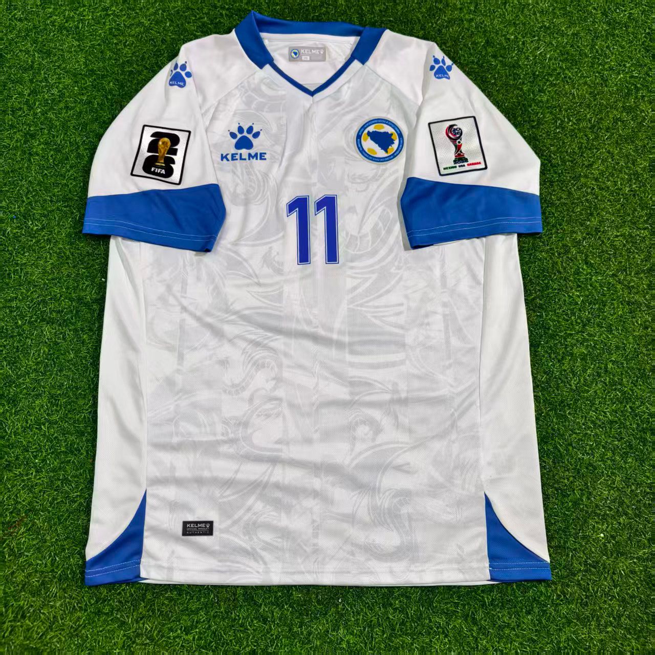 Bosnia and Herzegovina World Cup 2026 Edin Dzeko Away White Football Jersey
