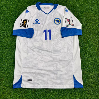 Bosnia and Herzegovina World Cup 2026 Edin Dzeko Away White Football Jersey