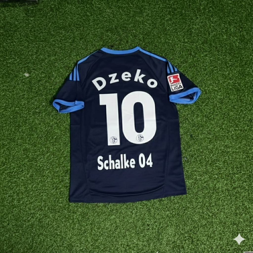 Edin Dzeko Schalke 04 Retro Away Heimtrikot Rot Fußball