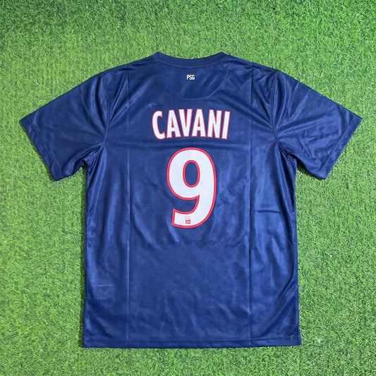 Edinson Cavani #9 PSG Home Blue Retro Football Jersey Trikot Maillot