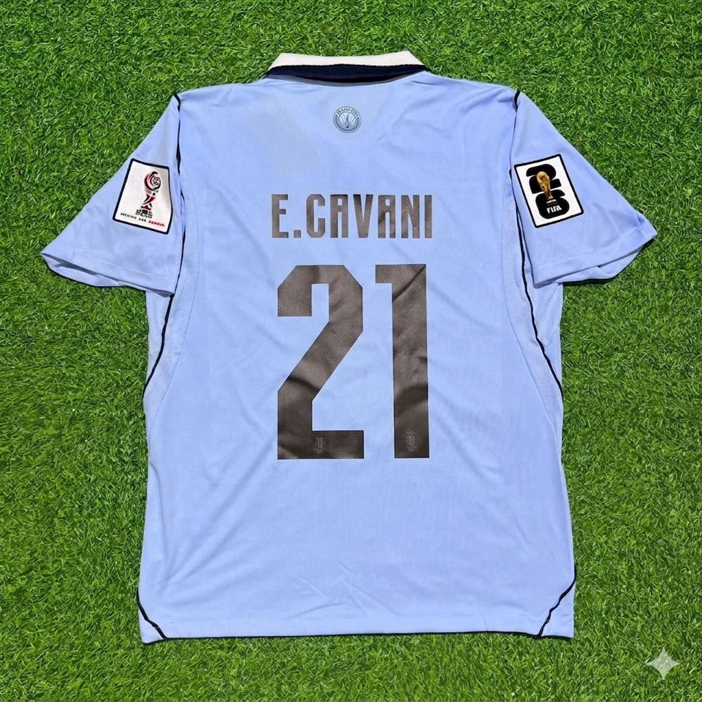 Edinson Cavani #21 Uruguay World Cup Home Sky Blue Football Jersey