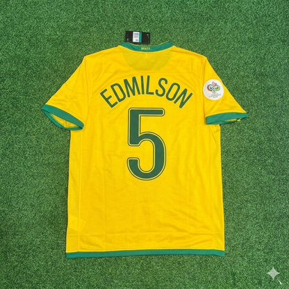 Brazil World Cup 2006 Edmilson #5 Football Jersey