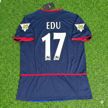 Eduardo César Gaspar 17- Arsenal 2002-2004 Black Blue o2 Retro Football Jersey Kit