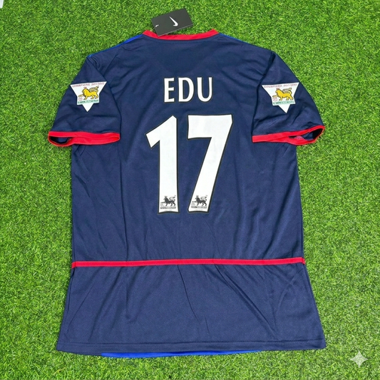 Eduardo César Gaspar 17- Arsenal 2002-2004 Black Blue o2 Retro Football Jersey Kit
