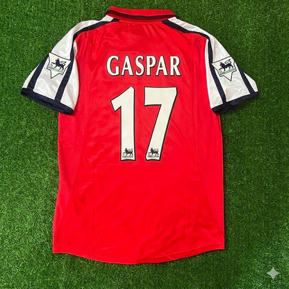 Eduardo César Gaspar #17 Arsenal 1999-2002 Red White Retro Football Jersey