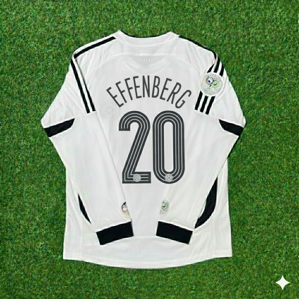 Stefan Effenberg Germany World Cup Long Sleeve White Retro Football Jersey Kit