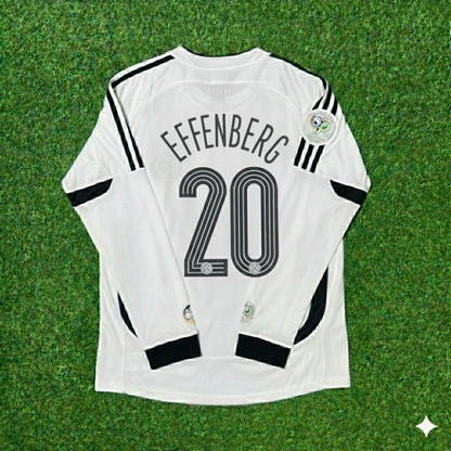 Stefan Effenberg Germany World Cup Long Sleeve White Retro Football Jersey Kit