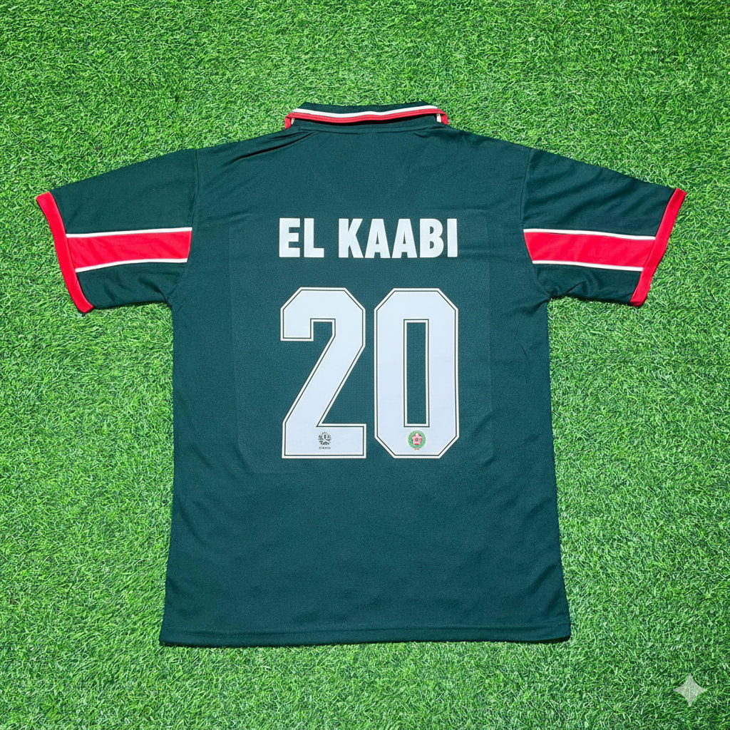 Ayoub El Kaabi Morocco Home Retro Football Jersey Kit