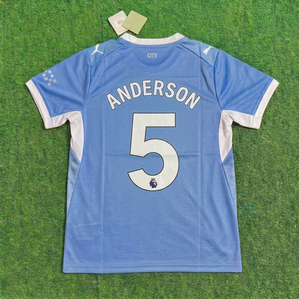 Elliot Anderson Manchester City 2026 27 Home Football Jersey