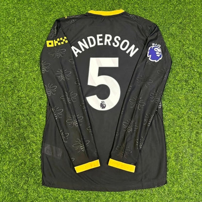 Elliot Anderson #5 Manchester City 2026-2027 Away Black Long Sleeve Football Jersey