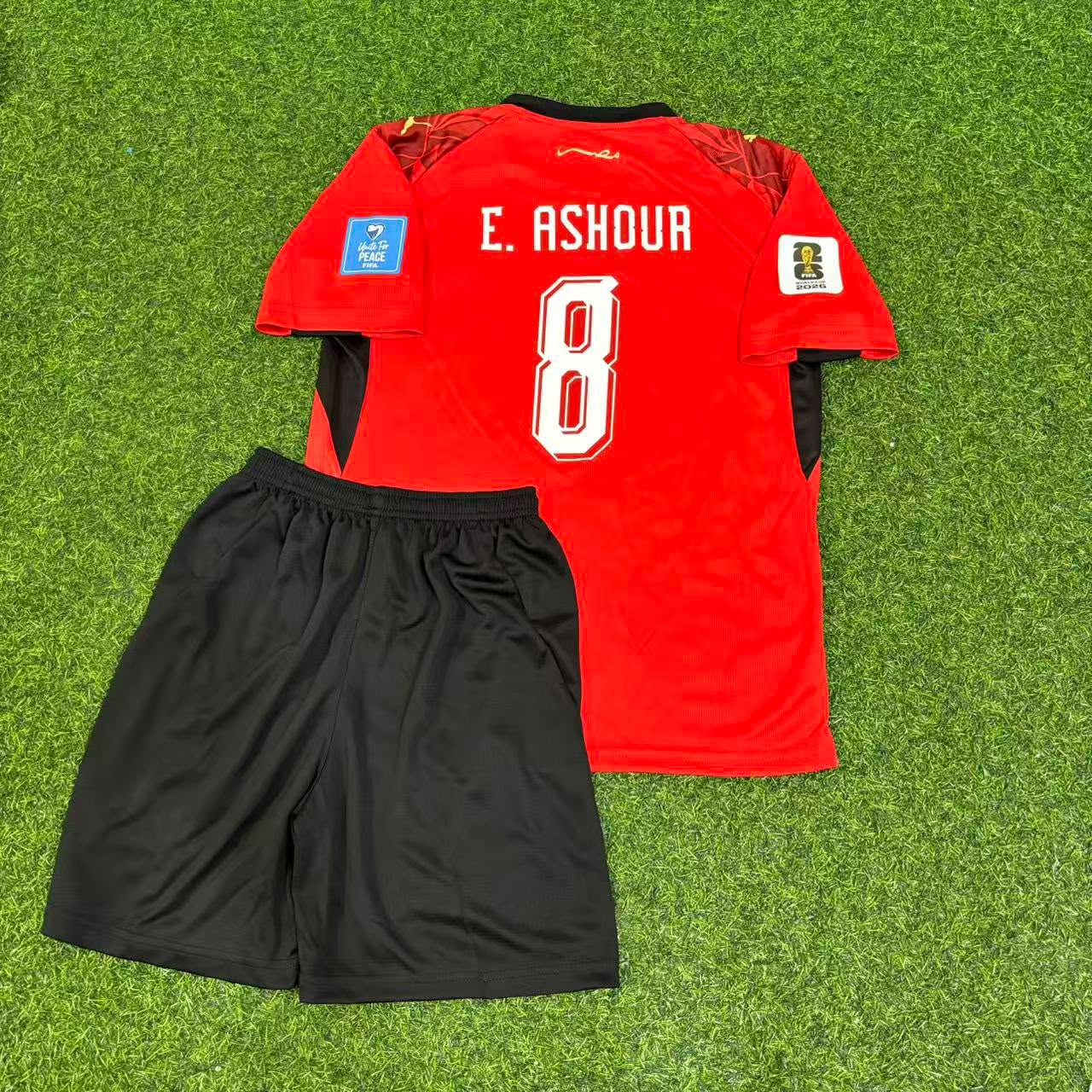Egypt World Cup 2026 Emam Ashour Home Kids Kit Football Jersey